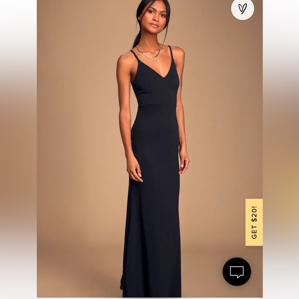 Lulus- Moments Of Bliss Black Backless Mermaid Maxi Dress